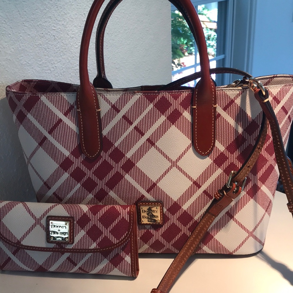 Dooney & Bourke red plaid purse AND wallet